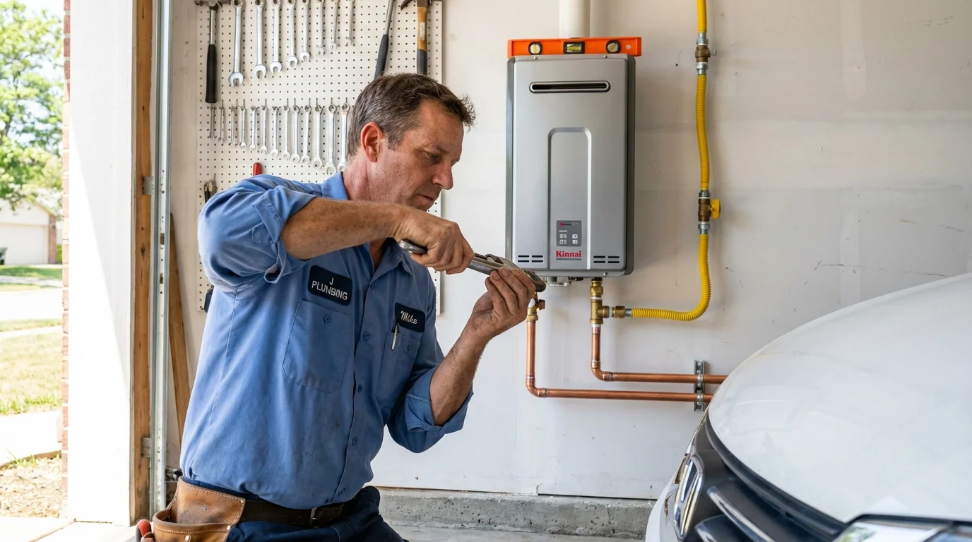 Tankless water heater installation by a Johns Plumbing LLC plumber in Annandale